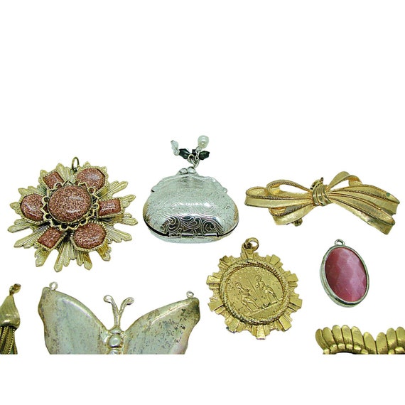Lot 14 Vintage Brooches & Pendants Butterfly, Owl… - image 2