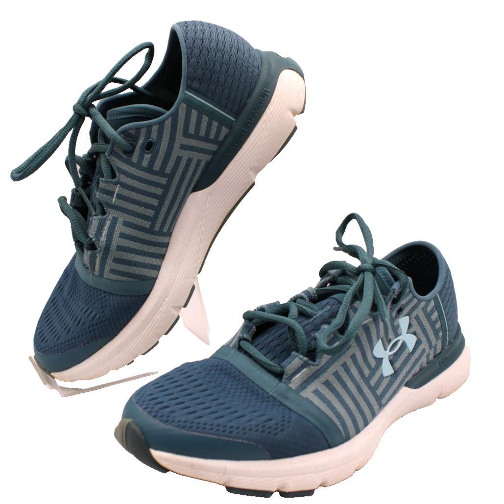 Under Armour Mens 8.5 Speedform Gemini 3 Running Shoes Marlin Blue Fresco Green Under Armour Speedform Gemini 3 Athletic Shoes for Women for  main image 3
