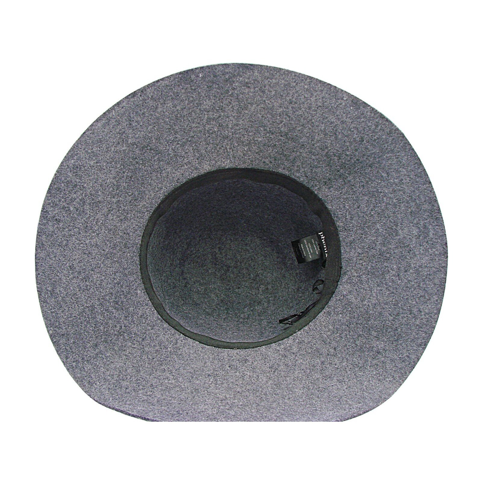 PHENIX Womens Wide Brim Floppy Hat Gray Wool Leather Trim  display picture 1