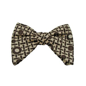 Royal Brown Cream Designer Bow Tie Clip-On Wedding Formal Uniform Rust Resistant