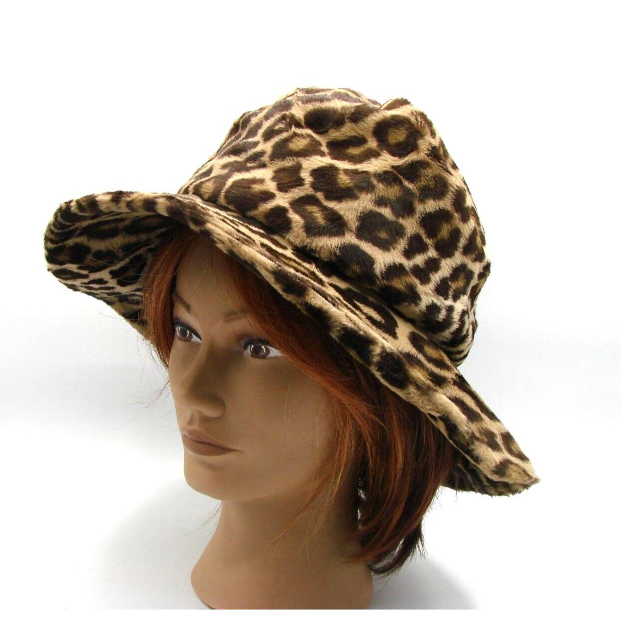 Mr. John Classic Womens Faux Fur Leopard Print Wide Brim  display picture 1