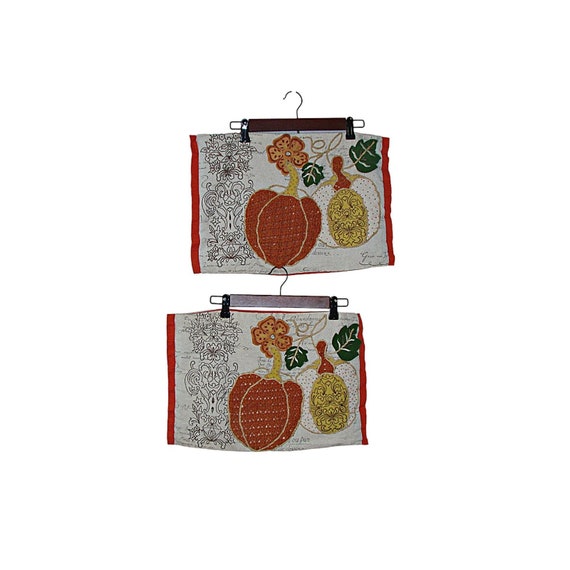 Pier 1 Imports Embroidered Pillow Covers Cottage Core Fall Floral Pumpkin 13x18 Etsy