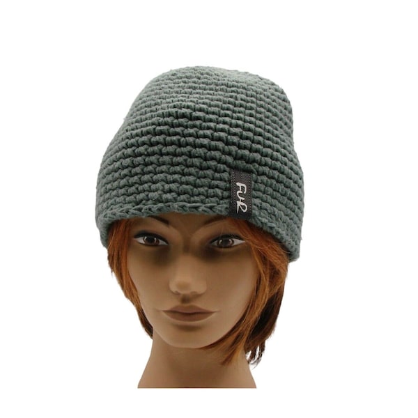 Beanie Hat Cap Turtle Fur Headwear Chunky Knit Fleece Lined Gray Vail OS Unisex