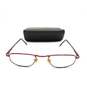 Pink Framed Readers 1.50 Reading Glasses Eyeglasses Rectangular Shape Hard Case
