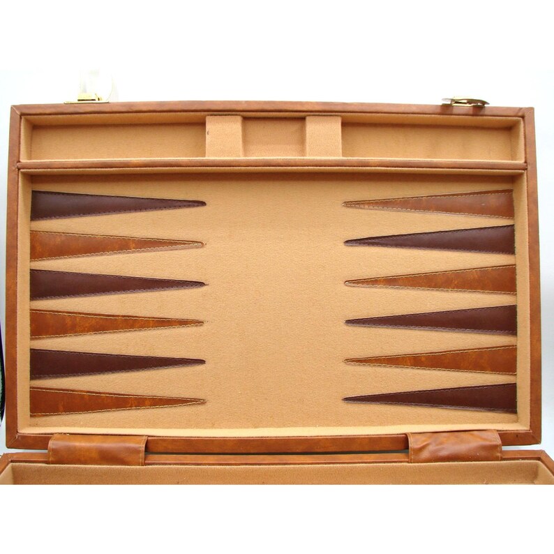 Leather Felt Backgammon Game Storage Case No Pieces Parts Replacement ...