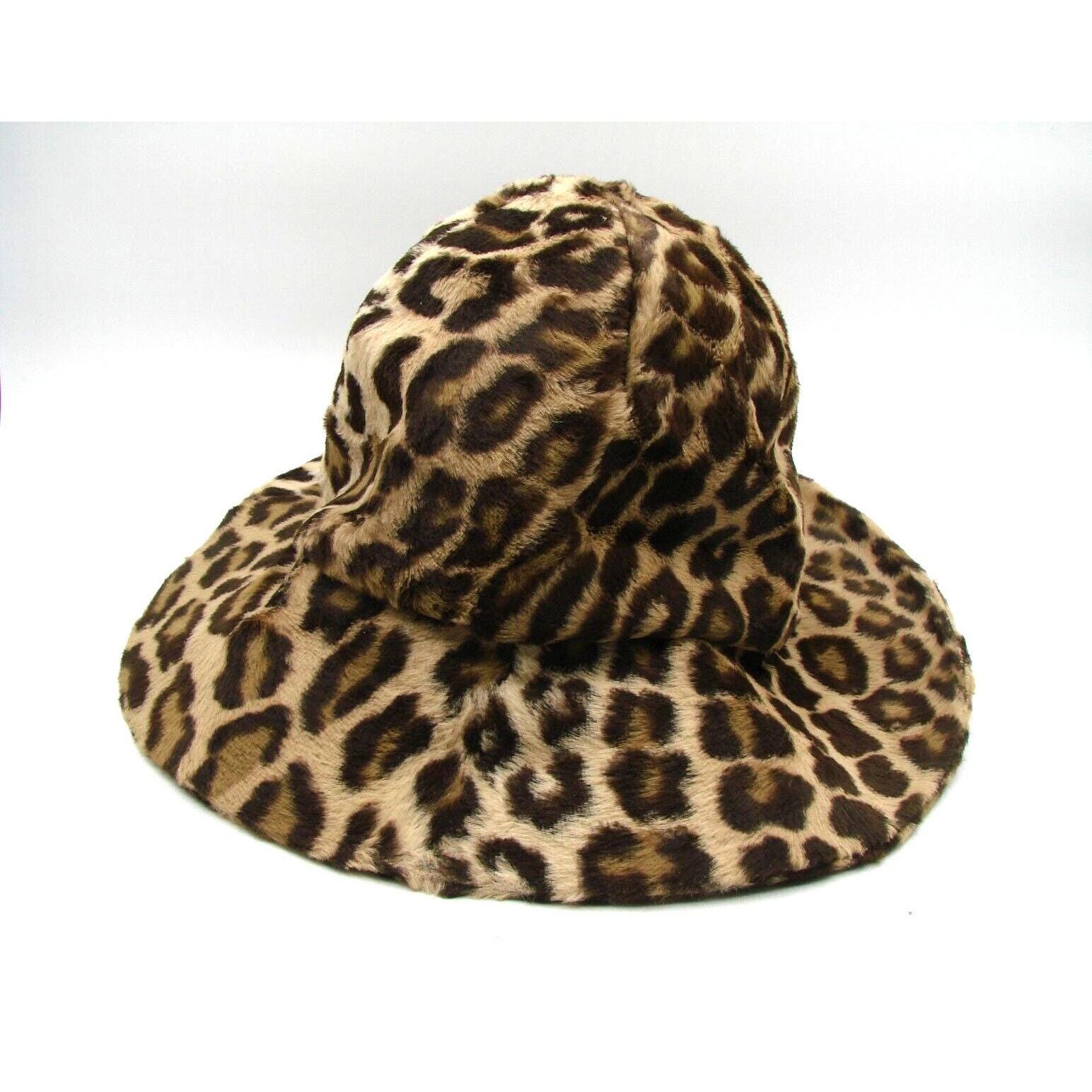 Mr. John Classic Womens Faux Fur Leopard Print Wide Brim  display picture 2