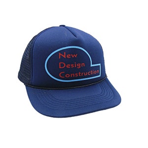 The Sportsman Vintage Snapback Trucker Hat Blue New Design Construction Logo