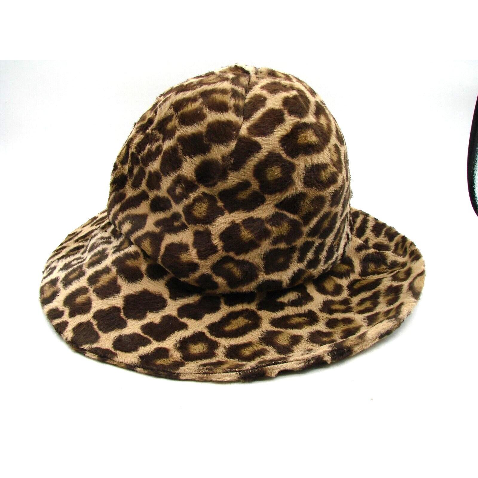Mr. John Classic Womens Faux Fur Leopard Print Wide Brim  display picture 3