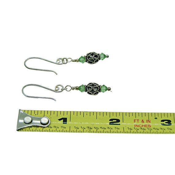 Fat Dog Silver Beads & Swarovski Peridot Green Cr… - image 5