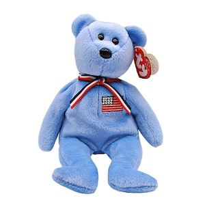 Ty Beanie Babies America Bear Blue USA 2001 Memorial Sept 11 Stuffed Plush Vtg
