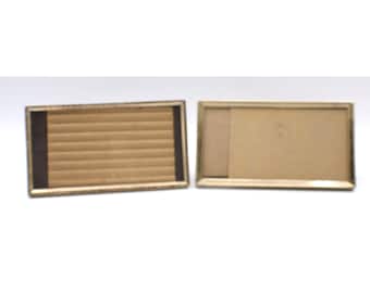 Vtg Pair Etched Brass Decorative Picture Frames Landscape Orient Tabletop 3.5x6"