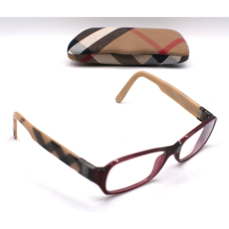 Burberry Signature Plaid Eyeglass Frames B 2082 3014 Glasses With Case 53-16-135 image 1