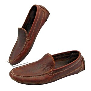 Duluth Mens 10M Bison Moccasins Brown Leather Slip On Moc Toe Driving Casual Bison Driving Moccasins by Duluth Trading Co - YouTube main image 2