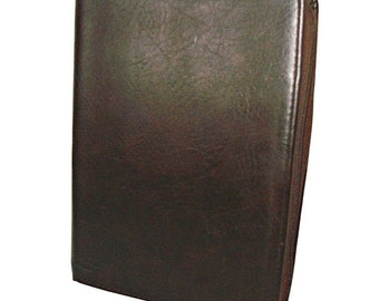 Time Systems Vintage Brown Leather Planner Organizer Calendar Zip Close Made USA