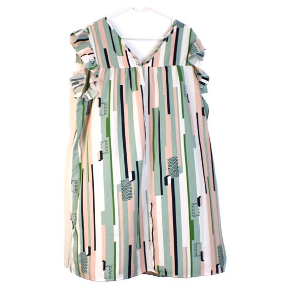 Shein Curve 4XL Geo Print Flutter Sleeve Dress Pe… - image 1