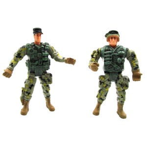 Chap Mei Lot 2 Soldier Toys Army Force Military Men Action Figure 4&quot; Replacement