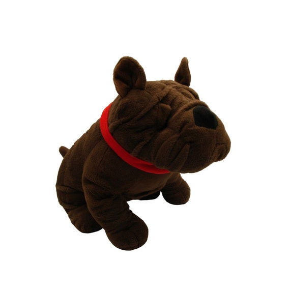 Dan Dee Collectors Choice Stuffed Plush Toy Bull Dog Collar 12 Chocolate Brown Etsy