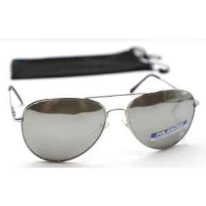 Hawk Optix Polarized Aviator Sunglasses UV400 Protection Silver Lenses 31-61500