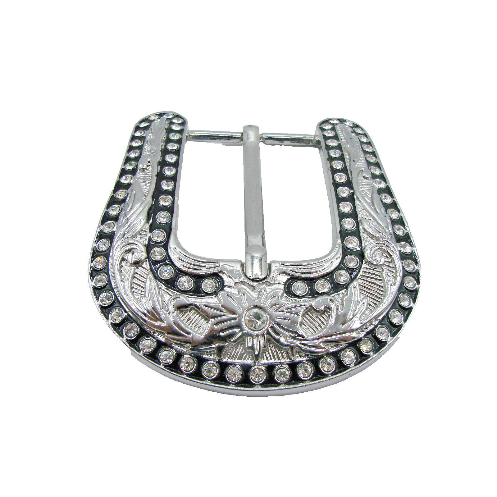 Western Rhinestone Belt & Buckle Glam Cowboy Barrel Racing Rodeo Statement Piece KorhLeoh Rhinestone Belt for Women Men - Sequin Diamond  main image 2