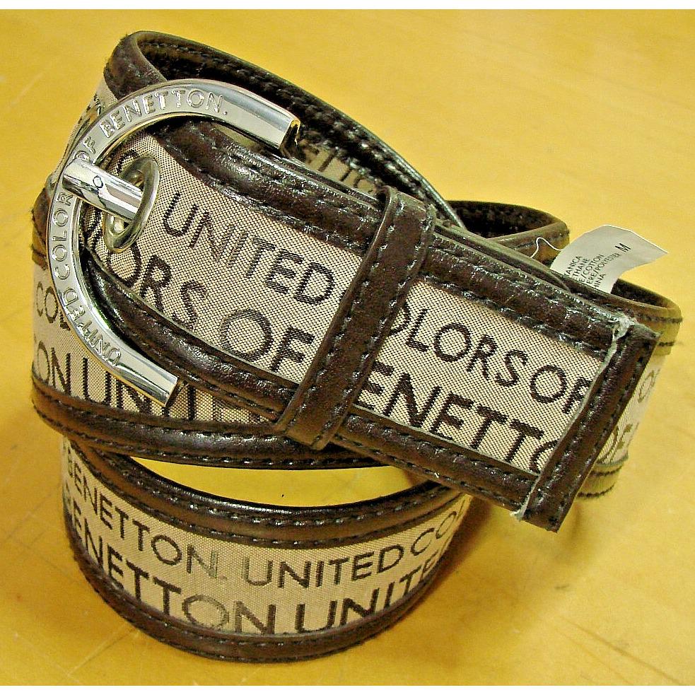 RARE! VTG United colors of Benetton brown LEATHER wide belt decorative buckle United Colors Of Benetton | Accessories | Rare Vtg United  main image 3