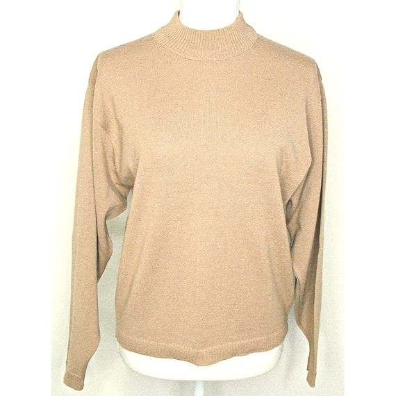 Vintage 80s Womens Pendleton Virgin Wool Pullover Turtleneck Sweater Beige L P Etsy