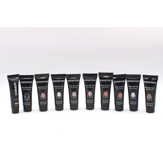Jewhiteny Vansisos Poly Nail Gel for Extensions 15ml Quick Build Cure Req Lot 10