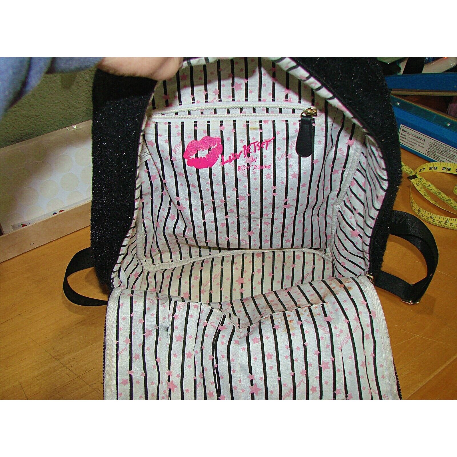 ? Betsey Johnson Cat Unicorn Backpack Betsey Johnson Clear Purple Striped Backpack Unicorn Bag 14  main image 2