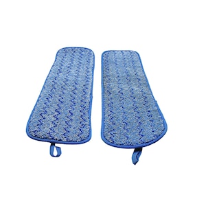 Rubbermaid Commercial HYGEN Q410 Microfiber Wet Pad With Scrubber Lot Of 2 Blue