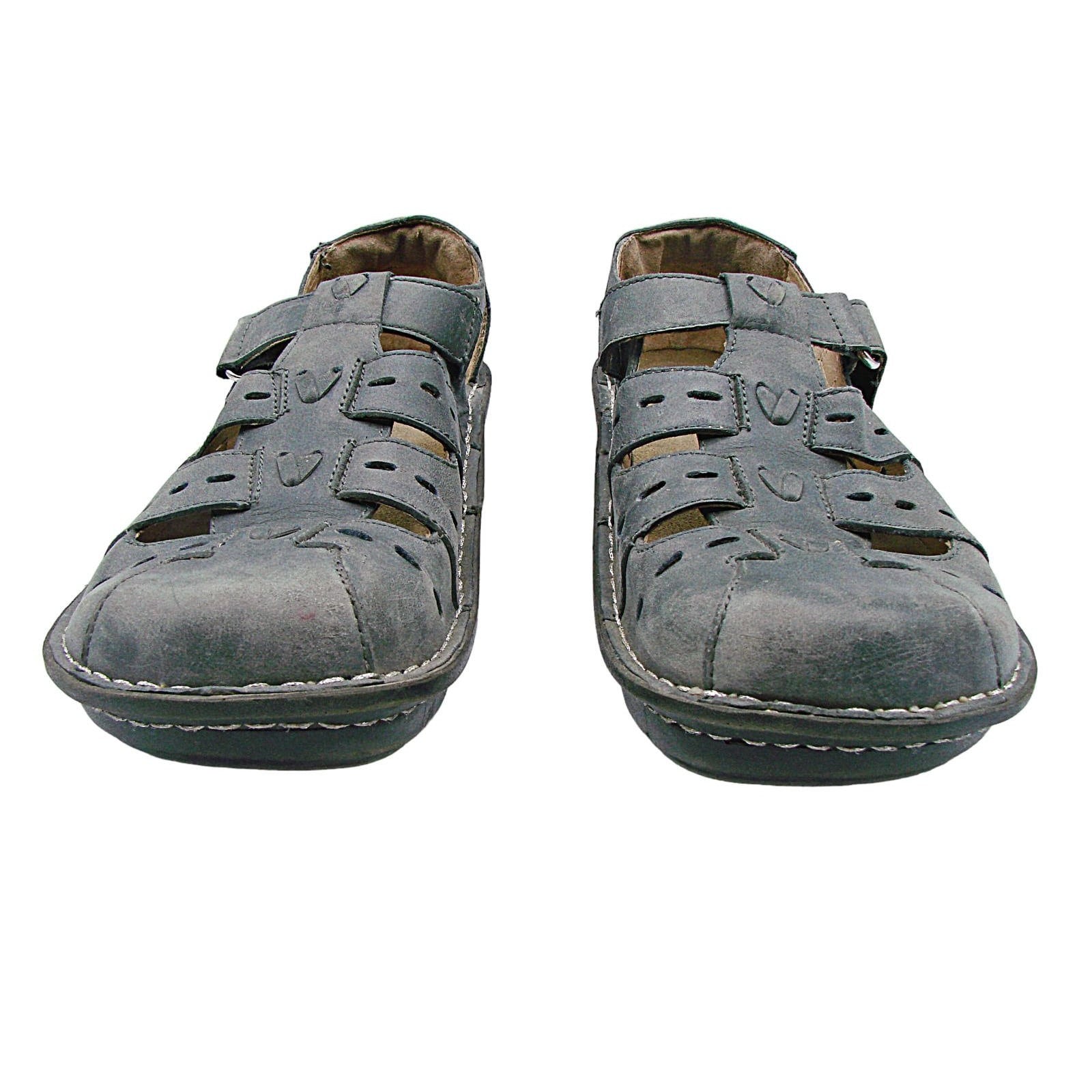 Alegria PG Lite Pesca Shoes Blue Leather Clogs Size 10 Fisherman Sandals  PES-630 