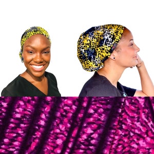Satin-Lined Scrub Cap, Protect Hair Satin Lined Scrub Cap. Nurse, Surgical, Doctor Cap, purple, Ponytail Scrub Cap, ankara Women cap