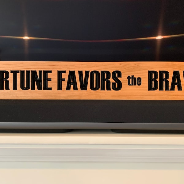 Fortune Favors the Brave, Famous Quote, Message, Inspirational, Wall Art, Solid Wood, Matt Damon