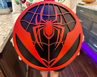 Arte de pared de madera de Spider-Man de Miles Morales hecho a mano