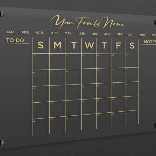 Acrylic Wall Calendar Personalized Family Planner Monthly Etsy