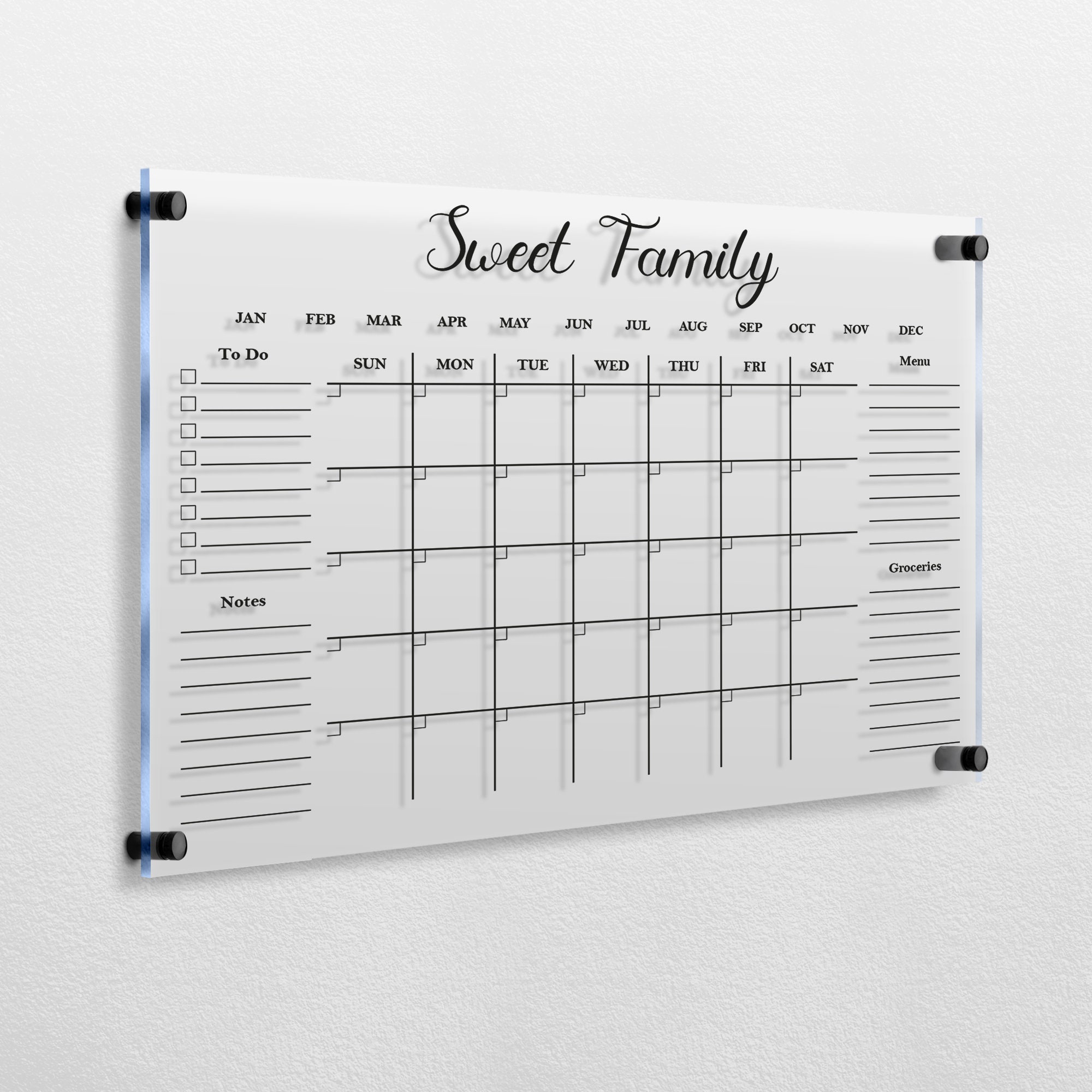 Acryl Familienplaner Personalisiertes Trockenlöschbrett Etsy.de