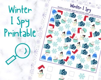 Winter I Spy Printable | Worksheet | Numbers 1 - 20 | Preschool | Kindergarten | First Grade |