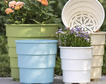 1/3/5 Gallon Plant Pot with Drainage Large Gallon Resin Plastic Planter for Roses Hydrangea Orchid Breathable Nursery Pot