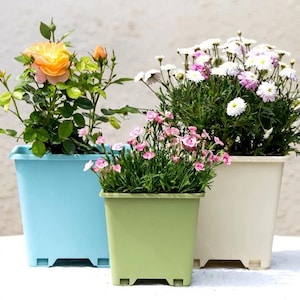 1 Gallon Breathable Square Plastic Flower Pot with Drainage Holes – Root Control Planter for Indoor & Outdoor Plants