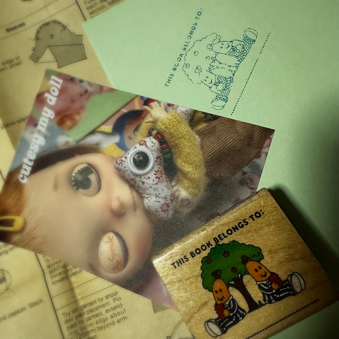 On S a L E Vintage Banana in Pyjamas Wooden Stamp Ephemera Junk Journal