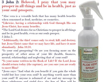 Frankincense and Myrrh Aloe Vera Spray, Made With 96.5% Organic Aloe Vera  for Hair, Face, Body Care, Hydrating Facial Mist and Body Spray - Etsy