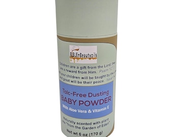 Talc-Free Dusting Baby Powder Newborn Essentials for Baby’s Delicate Skin. Made with Natural Ingredients, Bible Scriptures, & Prayers,