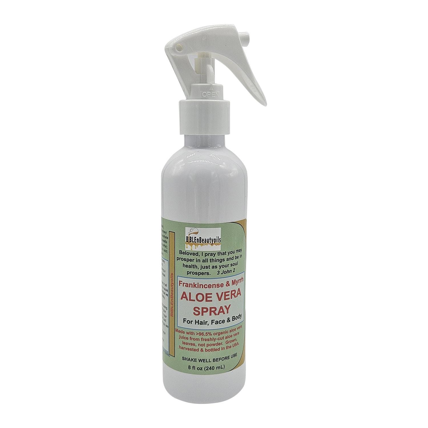 Frankincense and Myrrh Aloe Vera Spray, Made With 96.5% Organic Aloe Vera  for Hair, Face, Body Care, Hydrating Facial Mist and Body Spray - Etsy