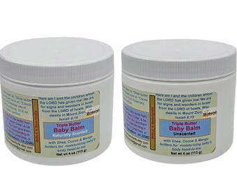 Triple Butter Baby Balm Newborn Essentials to Nourish, Moisturize and Protect Baby’s Delicate Skin, Organic Natural Ingredients. Faith-Based