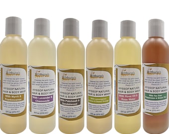 Límpiame con hisopo y quedaré limpio. Salmo 51:7. Gel de ducha y champú natural de hisopo.