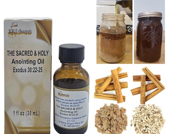 Exodus 30:22-25 The Sacred and Holy Anointing Oil. 1 oz (30 mL). Made from Scratch Using Organic Myrrh Calamus Cinnamon Cassia Olive Oil.