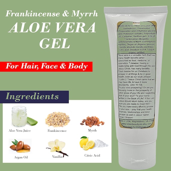 Frankincense and Myrrh Aloe Vera Gel for Hair, Face, and Body, Made With  94% Organic Aloe Vera Gel, Face Moisturizer, Gel for Soothing - Etsy