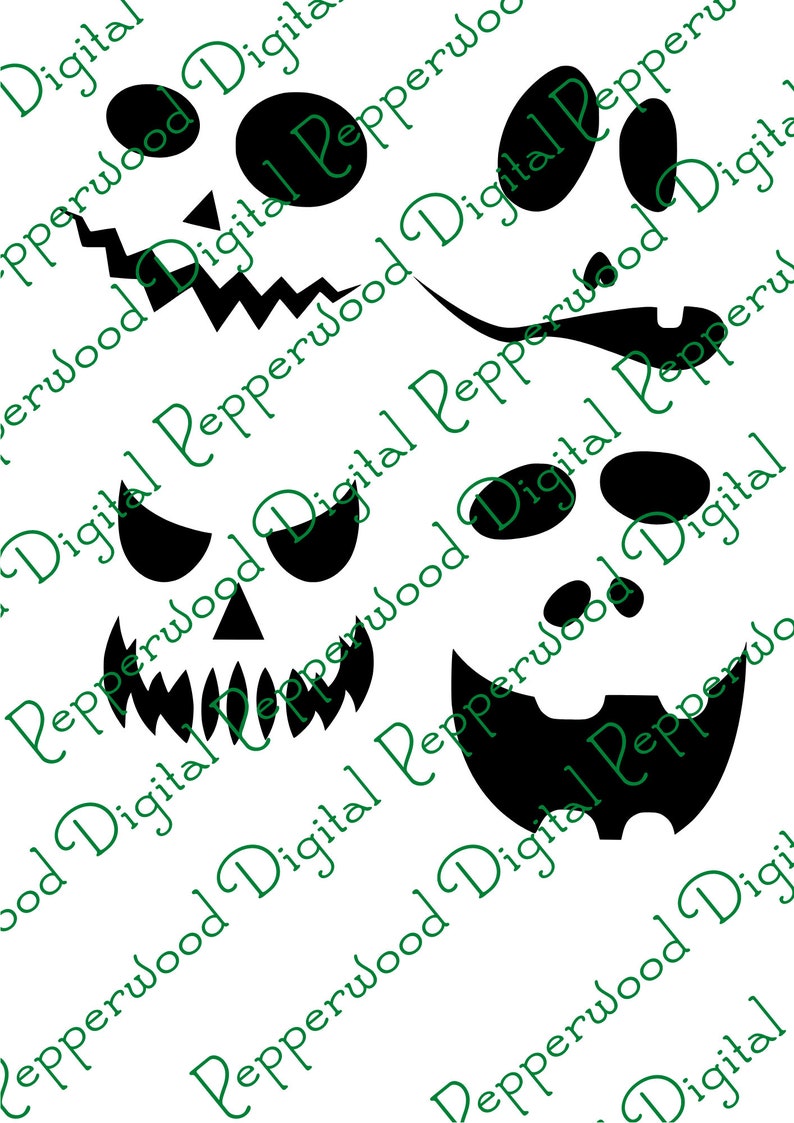 Halloween Jack O Lantern Faces SVG Digital File for Cricut-immediate