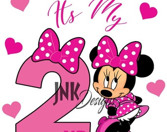 Minnie Mouse 2nd Birthday Shirt Iron-on Transfer (Digital Download)