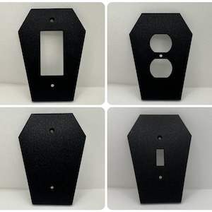 Coffin Wall Plates | Outlet | Switch | Decor | Toggle | Blank | Spooky | 3D Printed | Home Hardware | Casket Style | Present | Mother