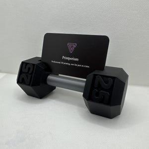 Porta biglietti da visita con bilanciere e manubri / Allenatore personale / Organizzatore fitness / Regalo moderno / Regalo di San Valentino