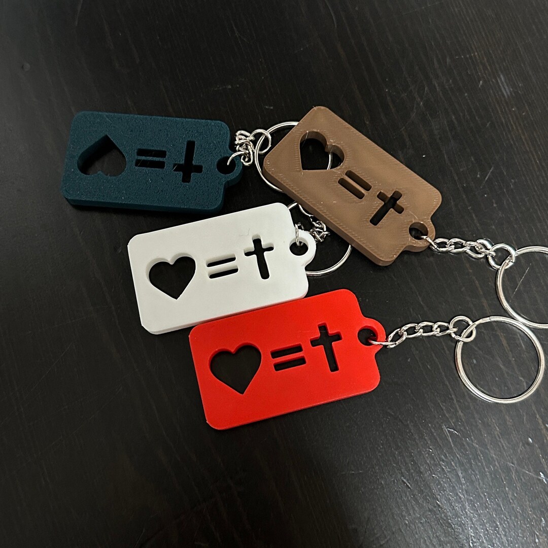 Christian Keychain | Church | Heart | 3D Printed | Festive | Gift ...